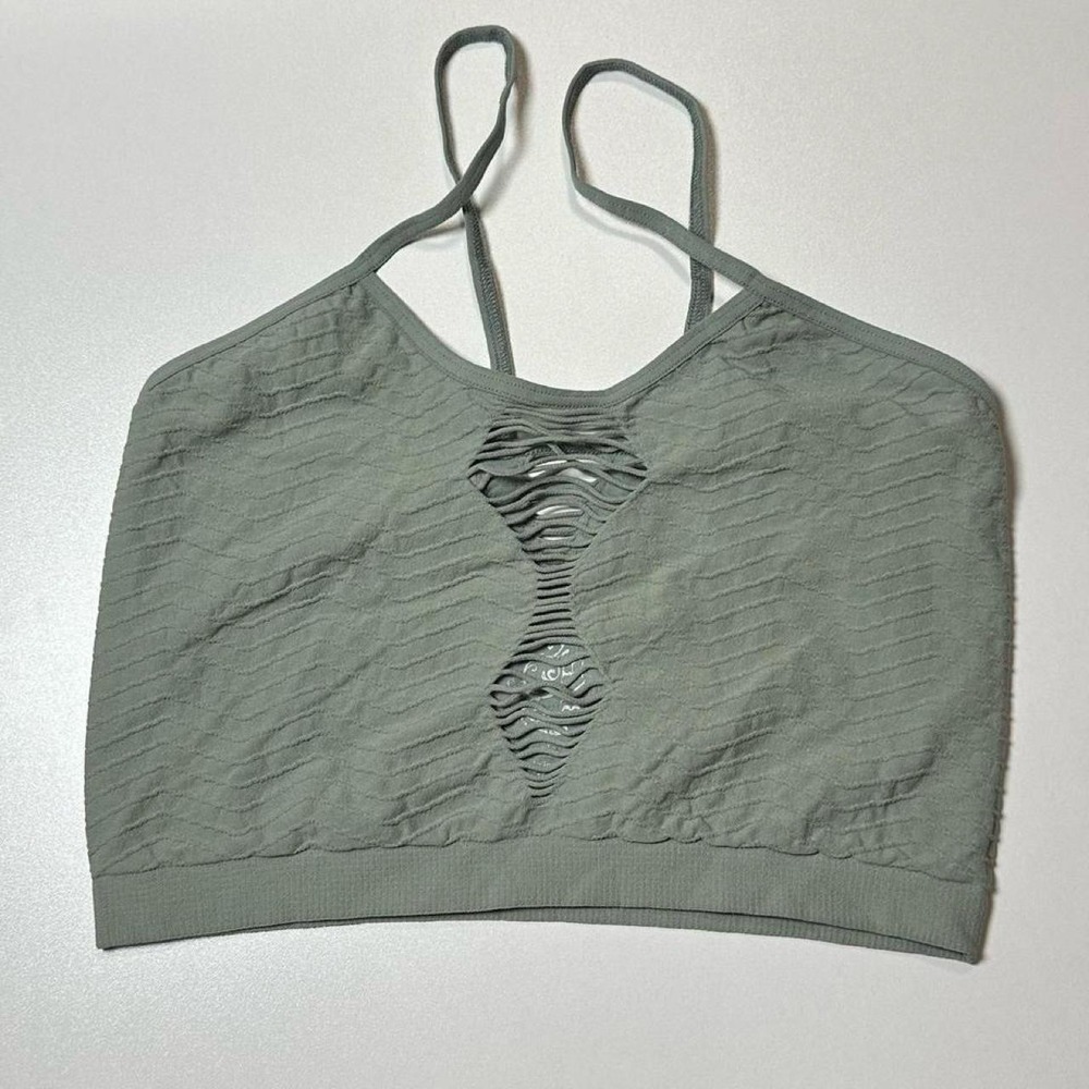 NWOT! Free People Bike sea-foam green spaghetti strap activewear crop top XS/SM